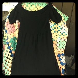 Off the shoulder mini black dress